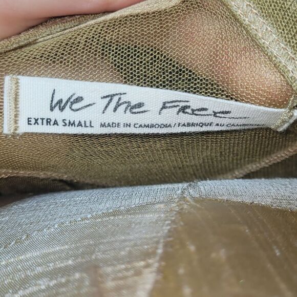 Free People Gold Shirt We the Free Gold Top XS Shirt - Picture 4 of 5